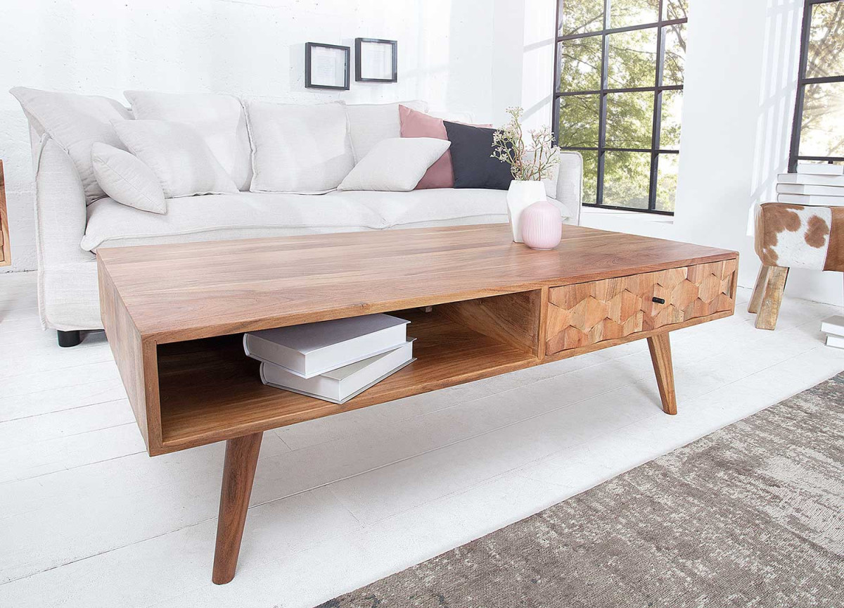Table Basse Scandinave / Effet marqueterie 3D