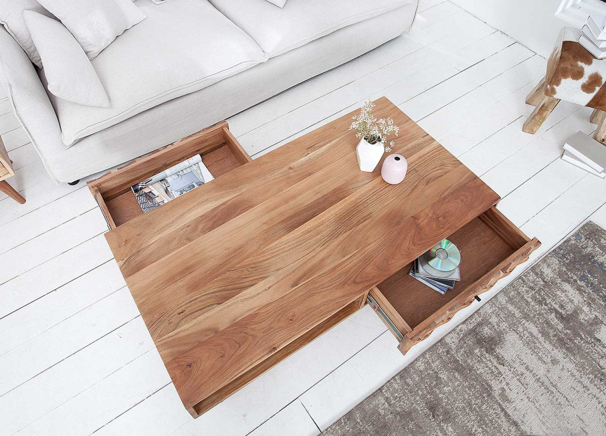 Table Basse Scandinave / Effet marqueterie 3D