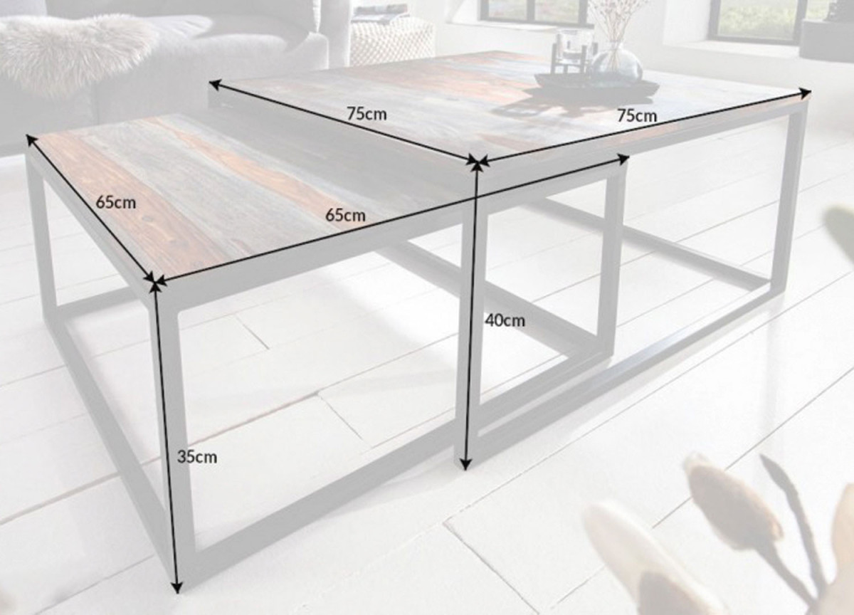Table Basse Emboîtable en Bois Massif de Shesham