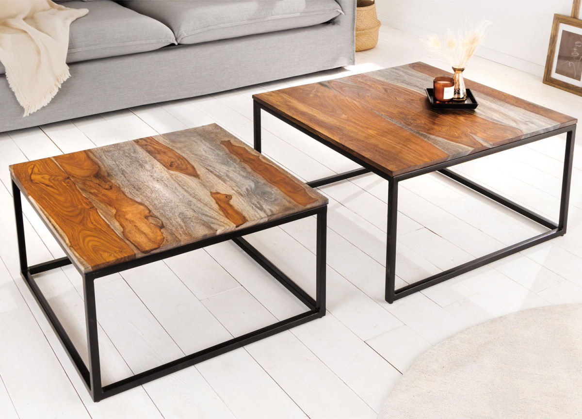 Table basse emboitable en bois de shesham