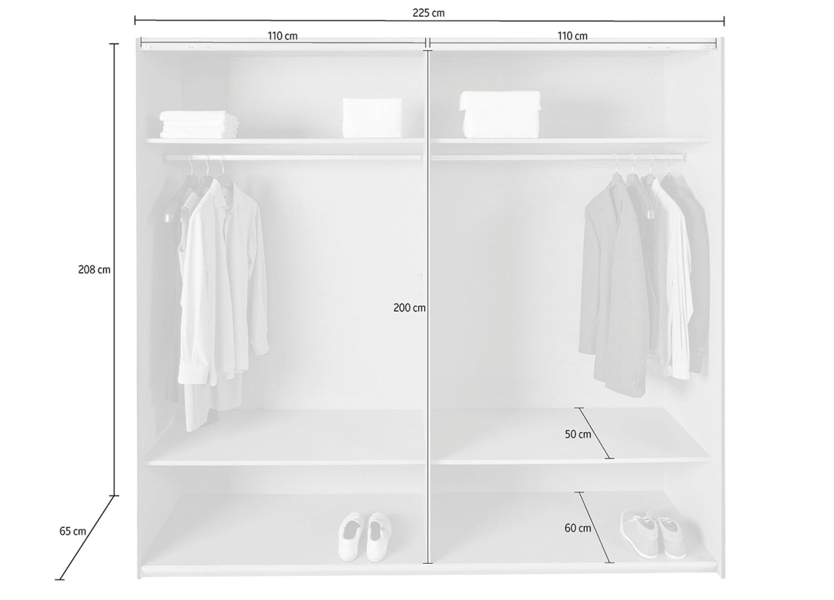 Armoire portes coulissantes 225 cm - Dressing / Rangement Altona