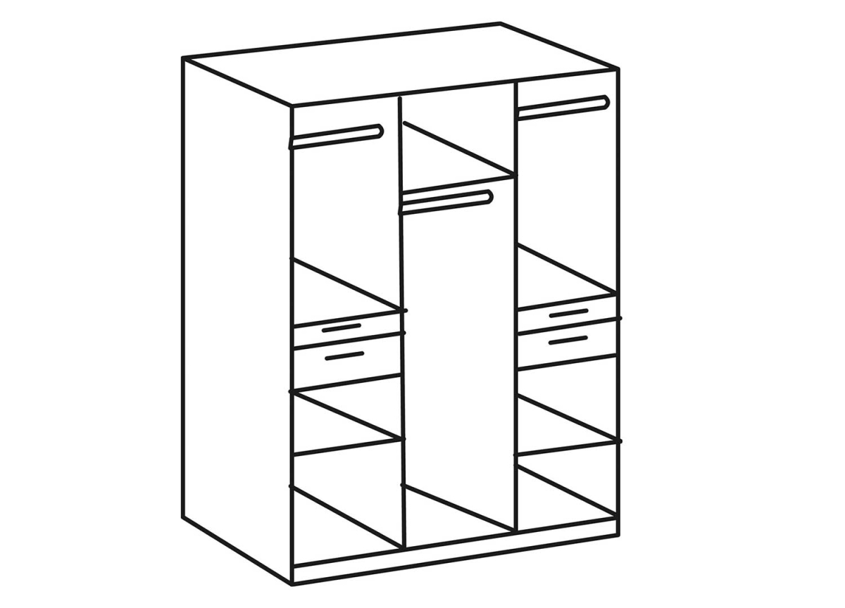 Armoire 5 portes - Lingère / Dressing / Tiroirs Koblenz