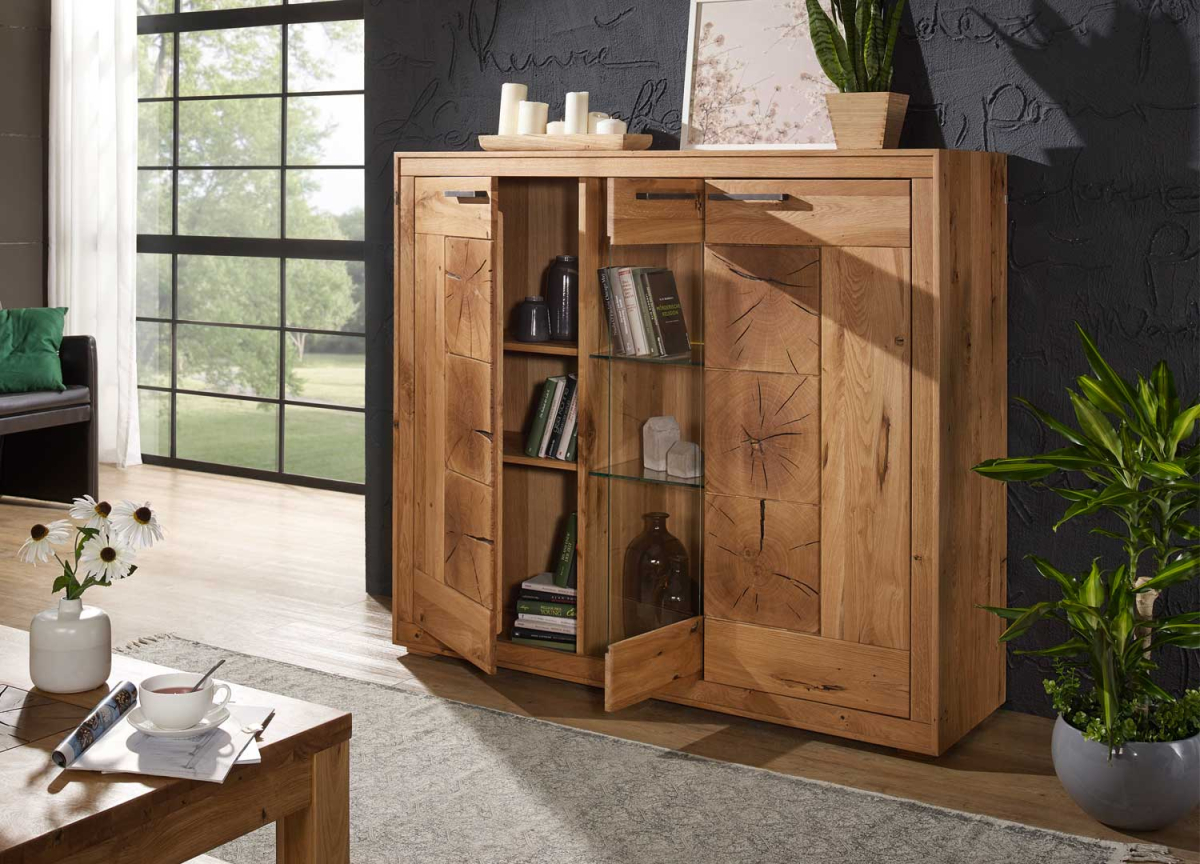Meuble bahut en bois massif avec 3 portes