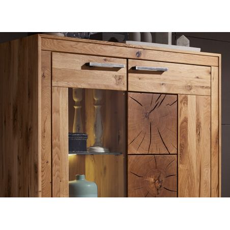 Vitrine en Chêne et Carrés de Duramen de Bois