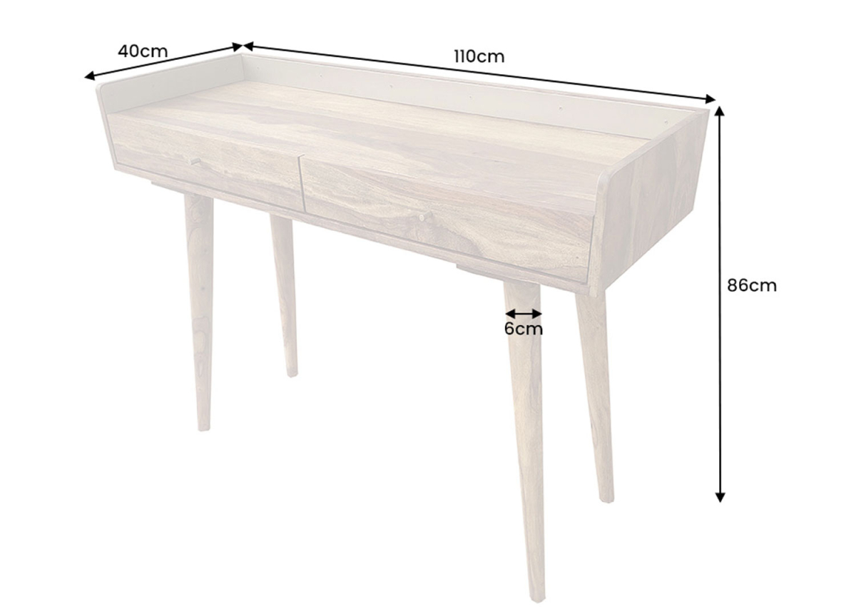Bureau secrétaire en sesham 110 cm Nina