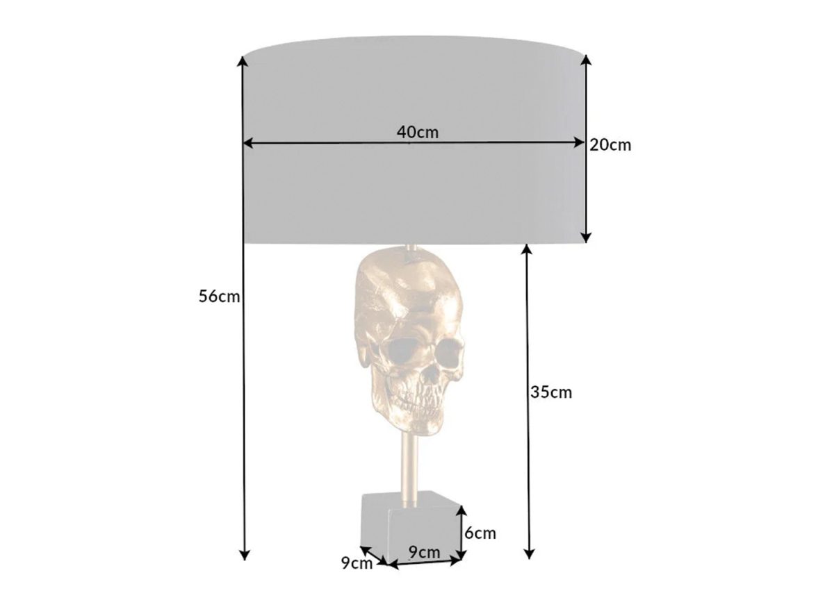 Lampe de table crâne doré Daniel
