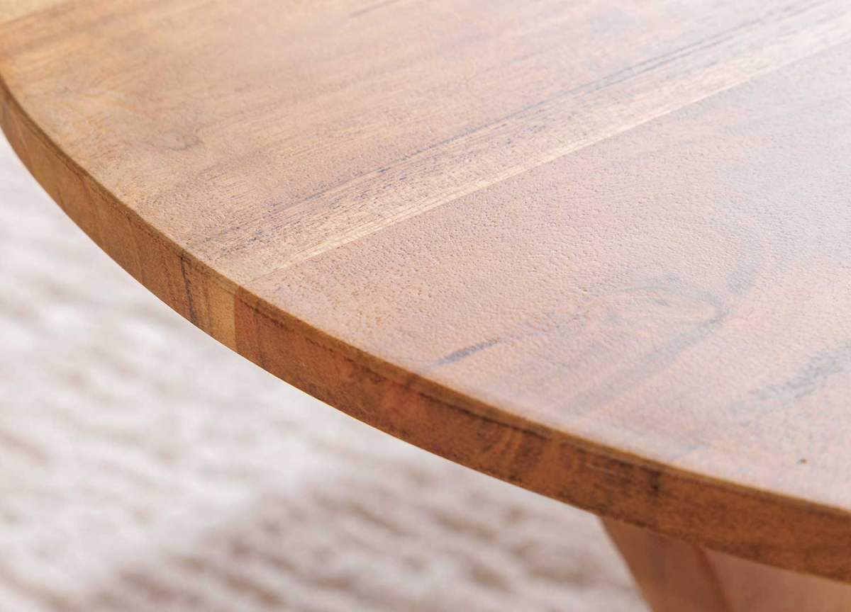 Table Basse en Bois d'Acacia 70 cm - Piétement en Y
