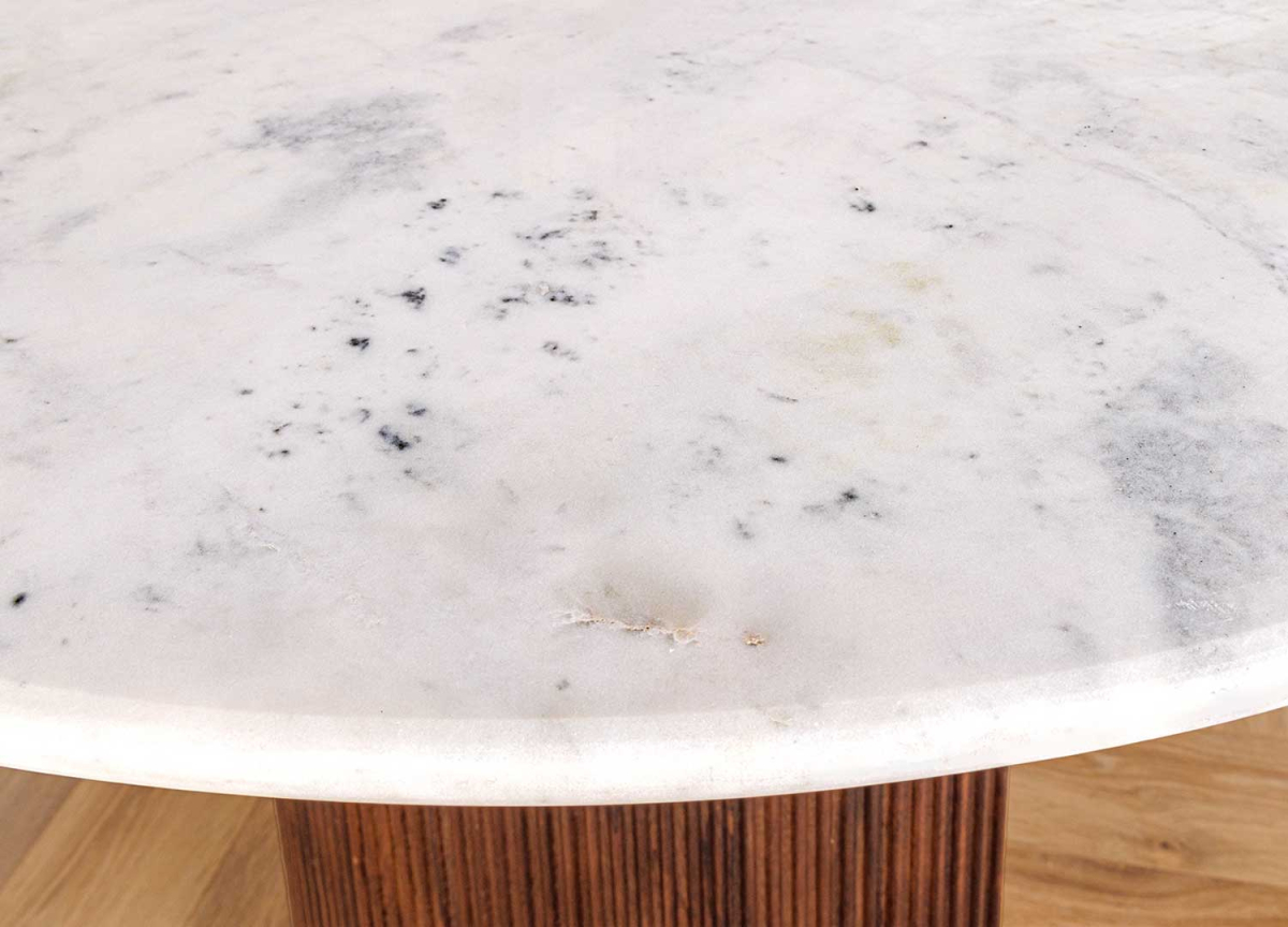 Table à manger rétro marbre et bois massif Gatsby