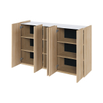 Buffet Moderne Bois et Blanc avec LED