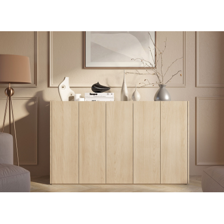 Buffet Moderne Bois et Blanc avec LED