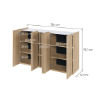 Buffet Moderne Bois et Blanc avec LED