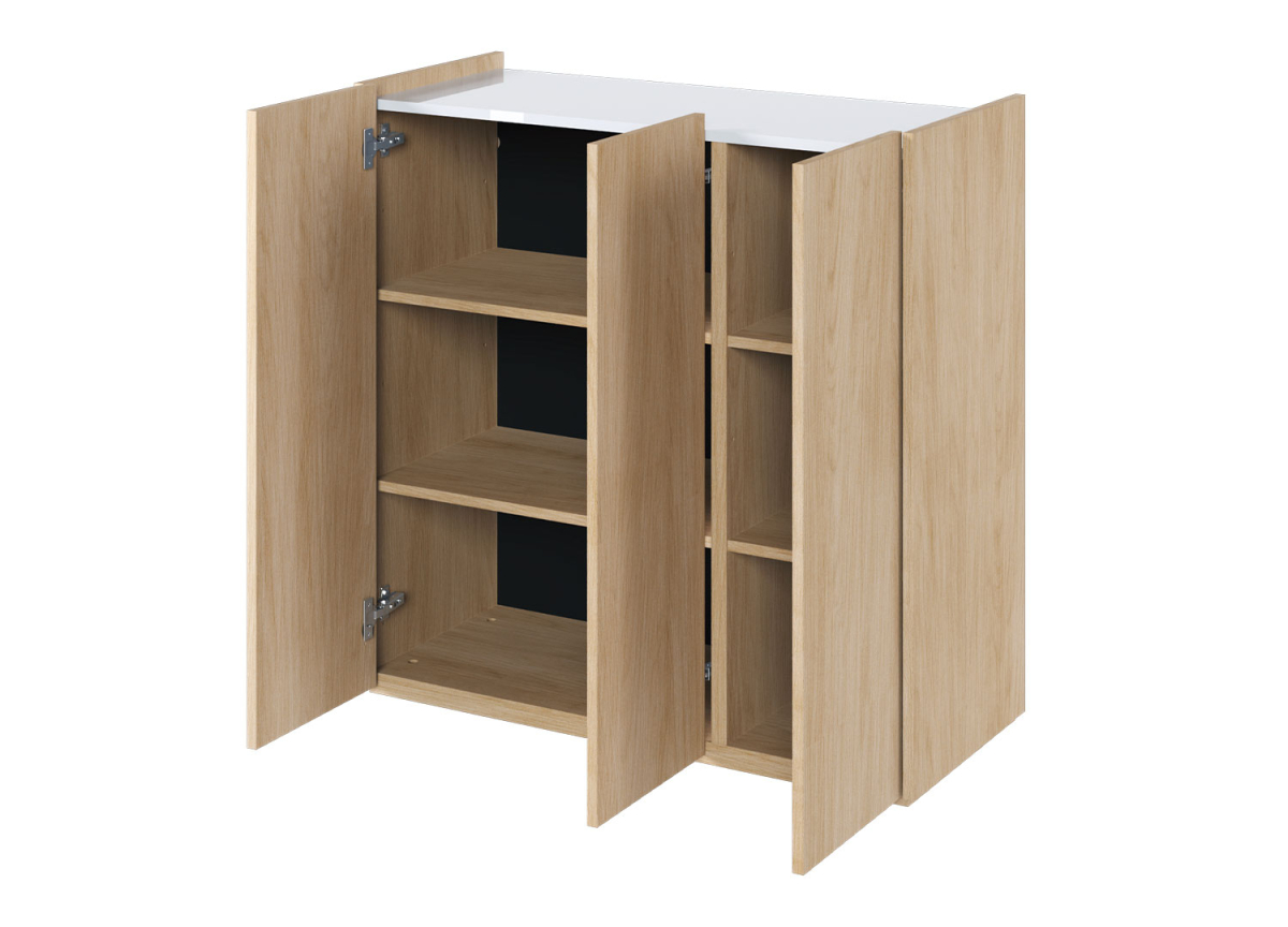 Meuble de Rangement Bois et Blanc Tendance