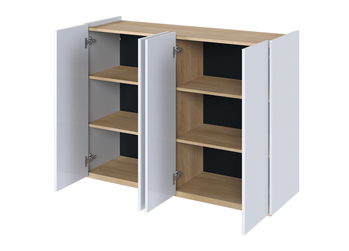 Meuble Buffet 4 Portes Blanc et Bois