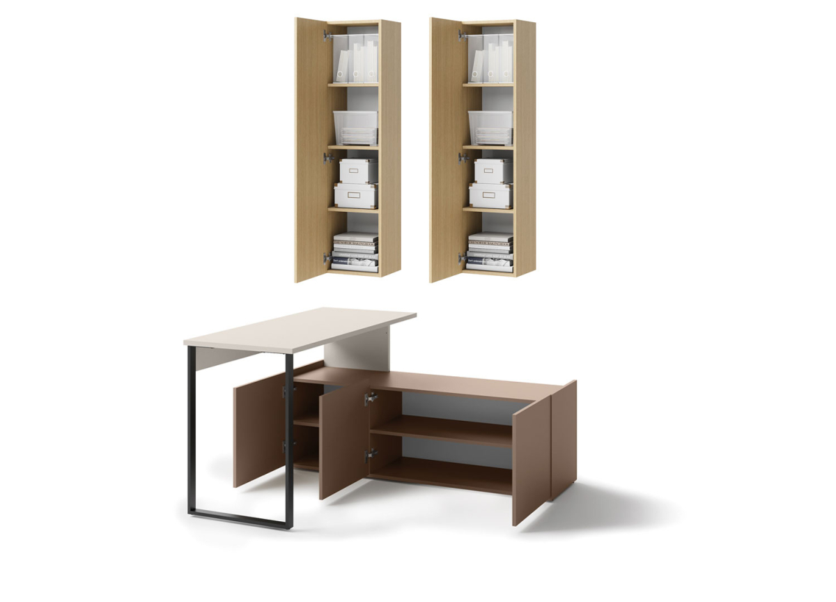 Ensemble meubles de bureau marron cachemire et chêne Sigma