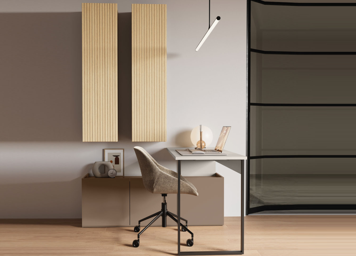 Ensemble meubles de bureau marron cachemire et chêne Sigma