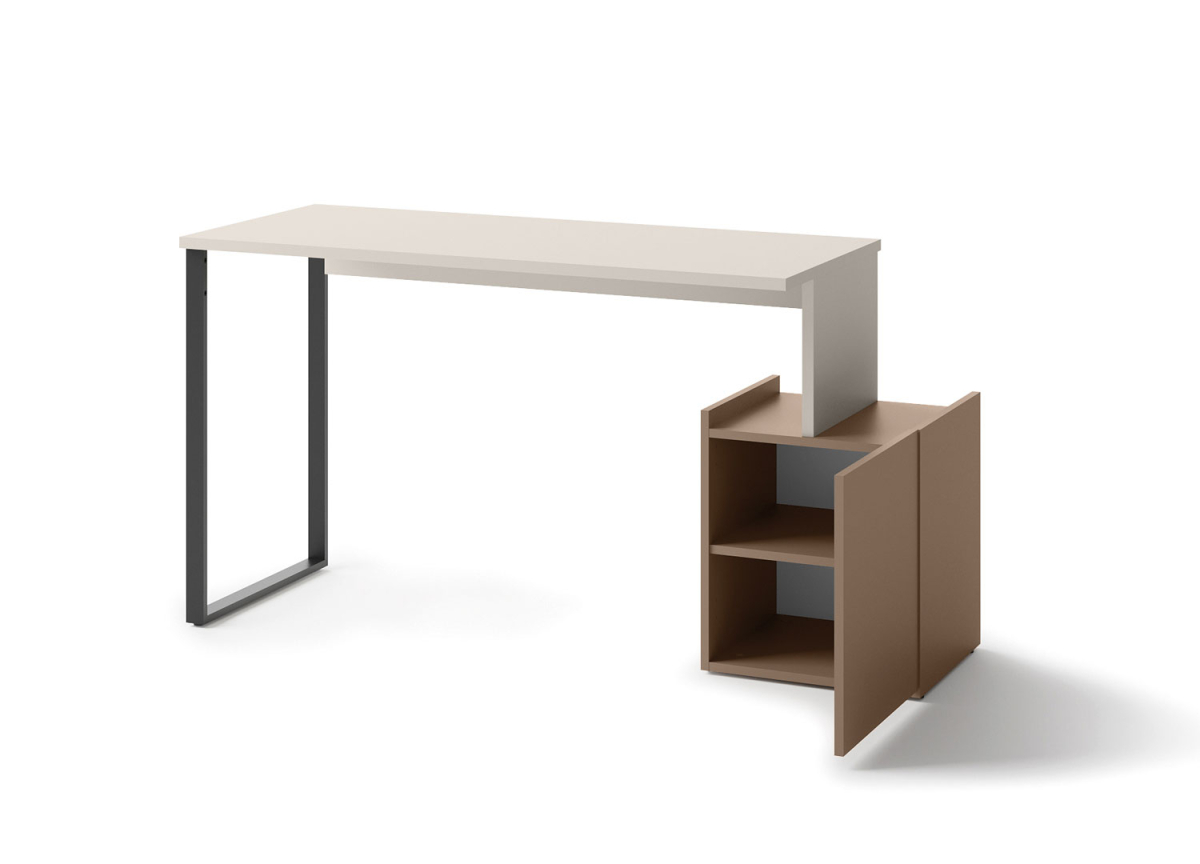 Bureau avec caisson cachemire et marron Sigma