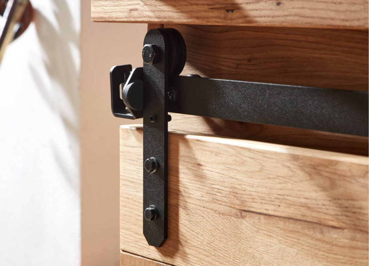 Commode en Bois Massif de Chêne - 1 Porte, 3 Tiroirs
