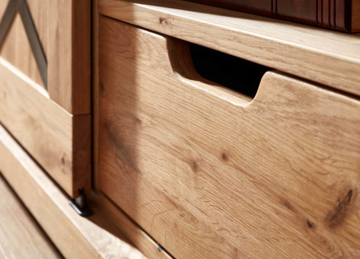 Meuble TV Rustique en Chêne et Métal