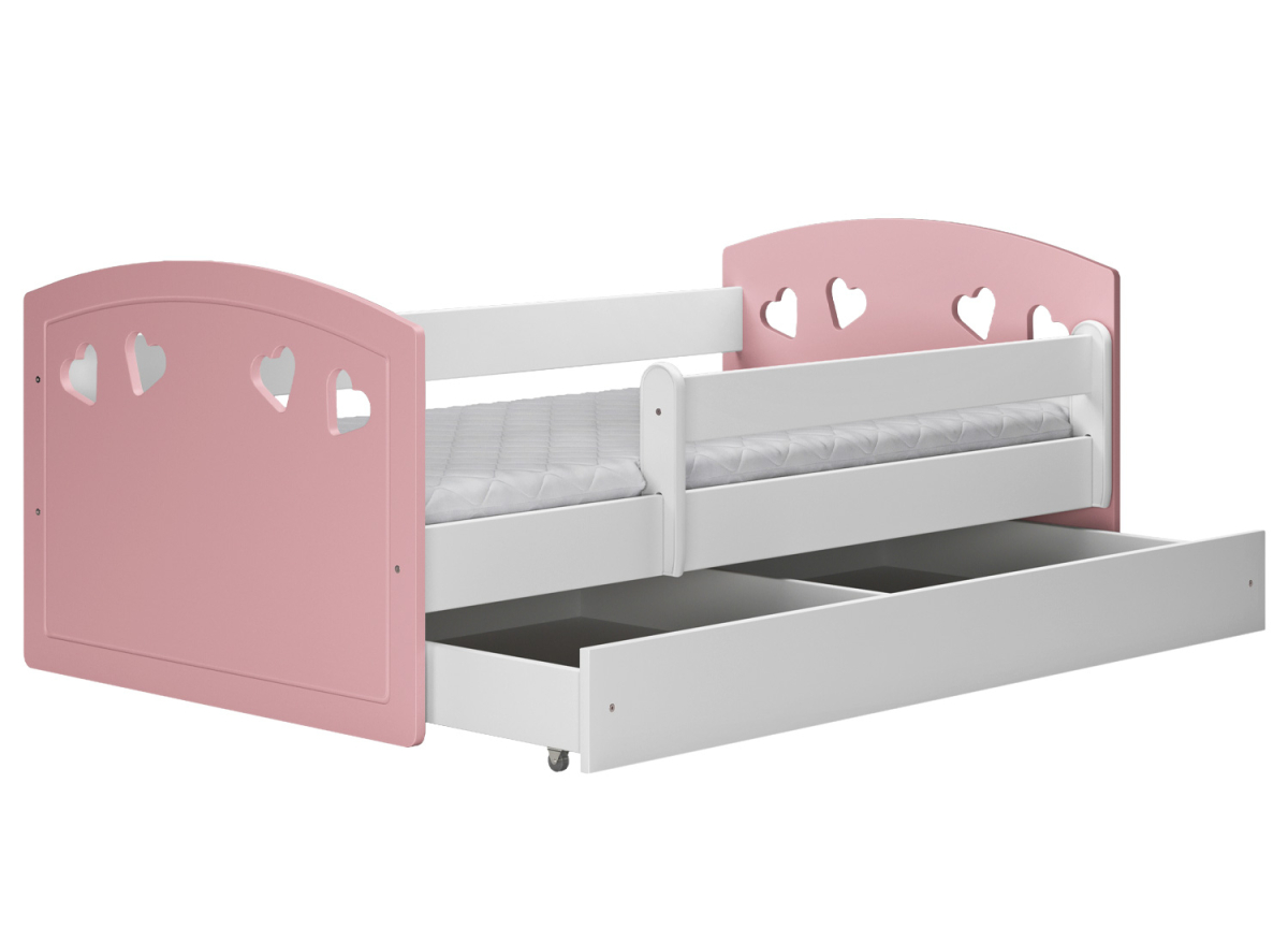 Lit pour enfant blanc et rose Léonie