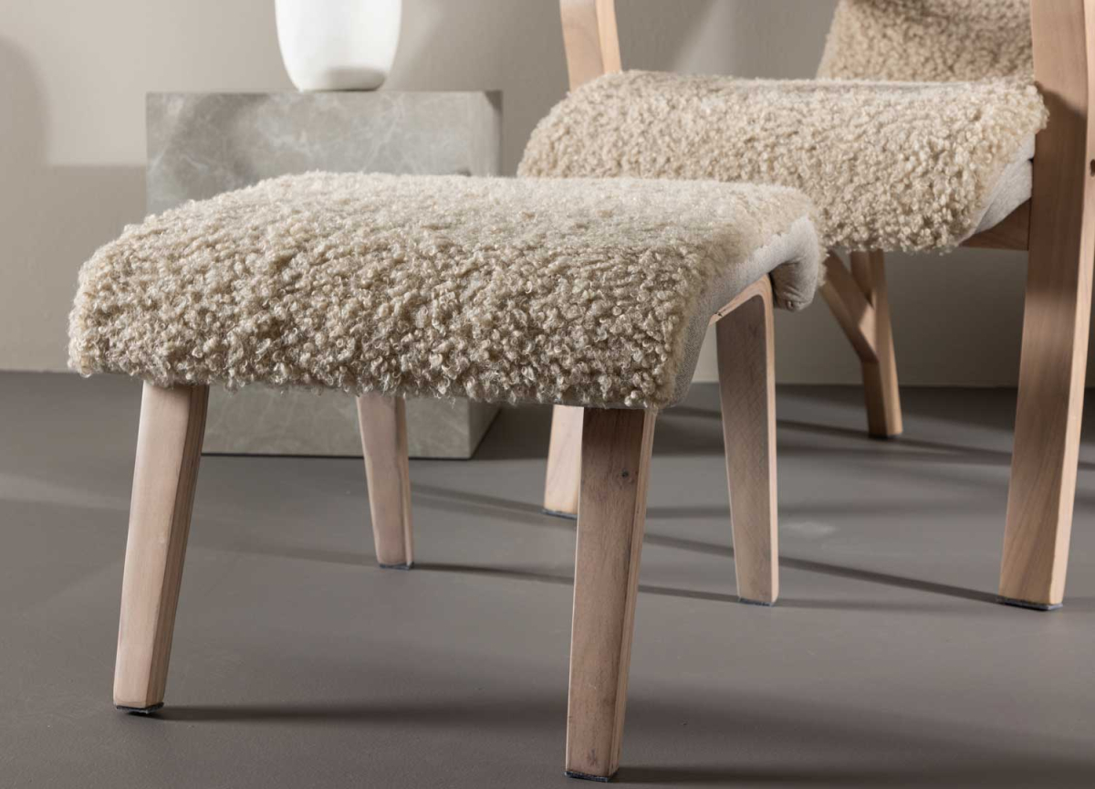 Fauteuil Détente Beige avec Repose-Pieds