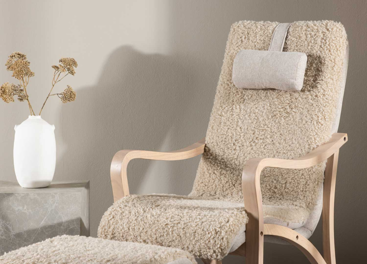 Fauteuil Détente Beige avec Repose-Pieds