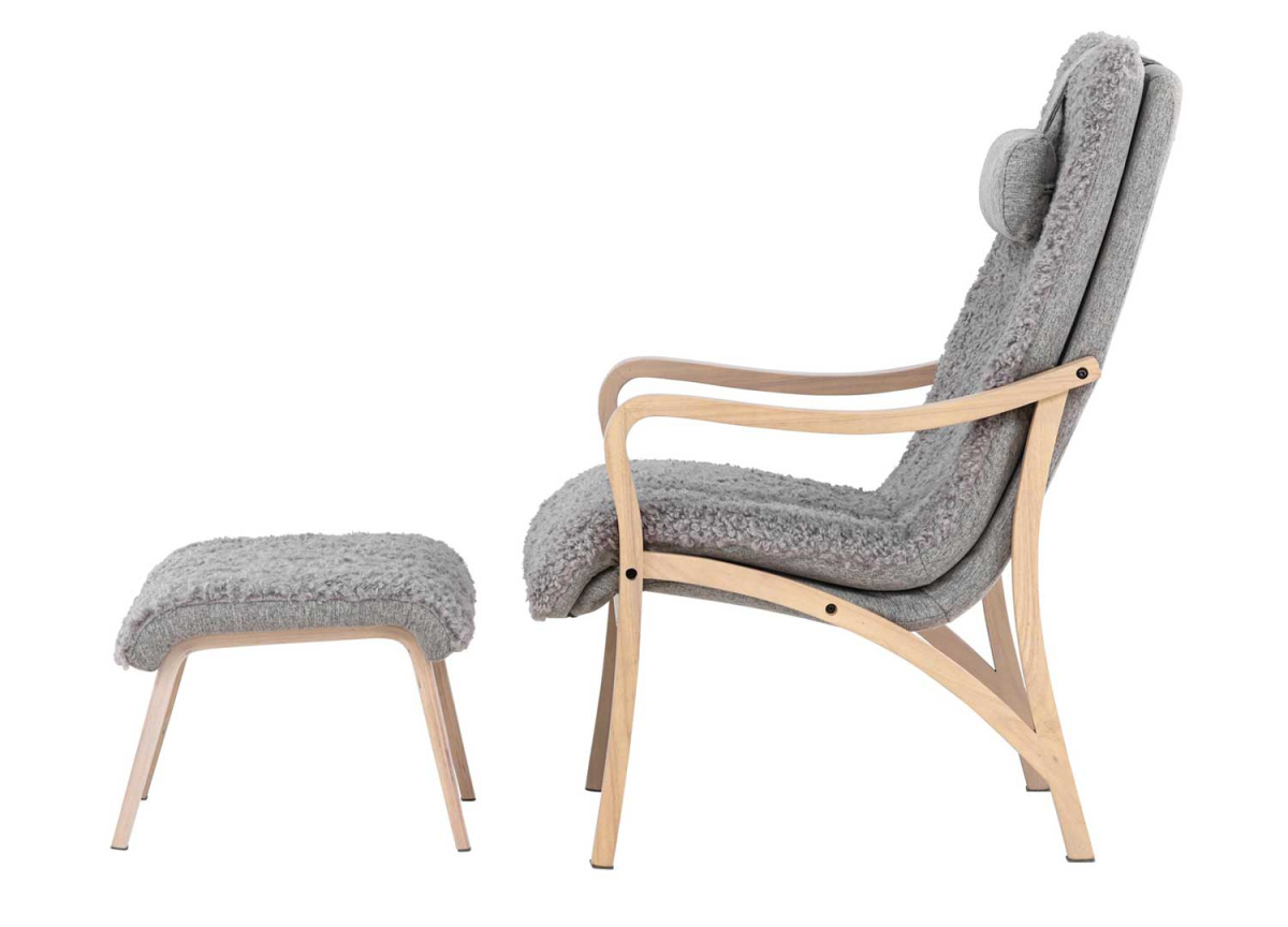 Fauteuil avec Repose-pieds Scandinave
