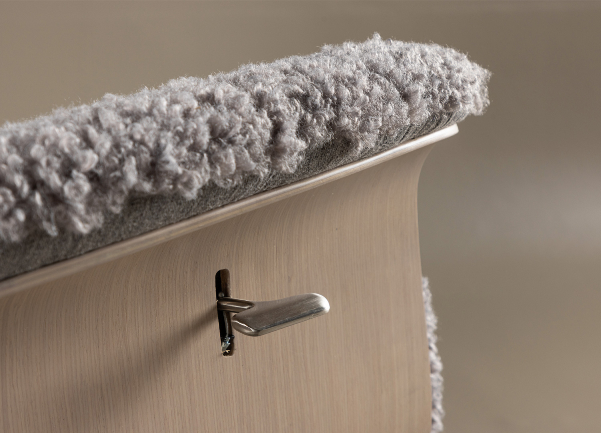 Fauteuil Scandinave Tissu Bouclé Gris
