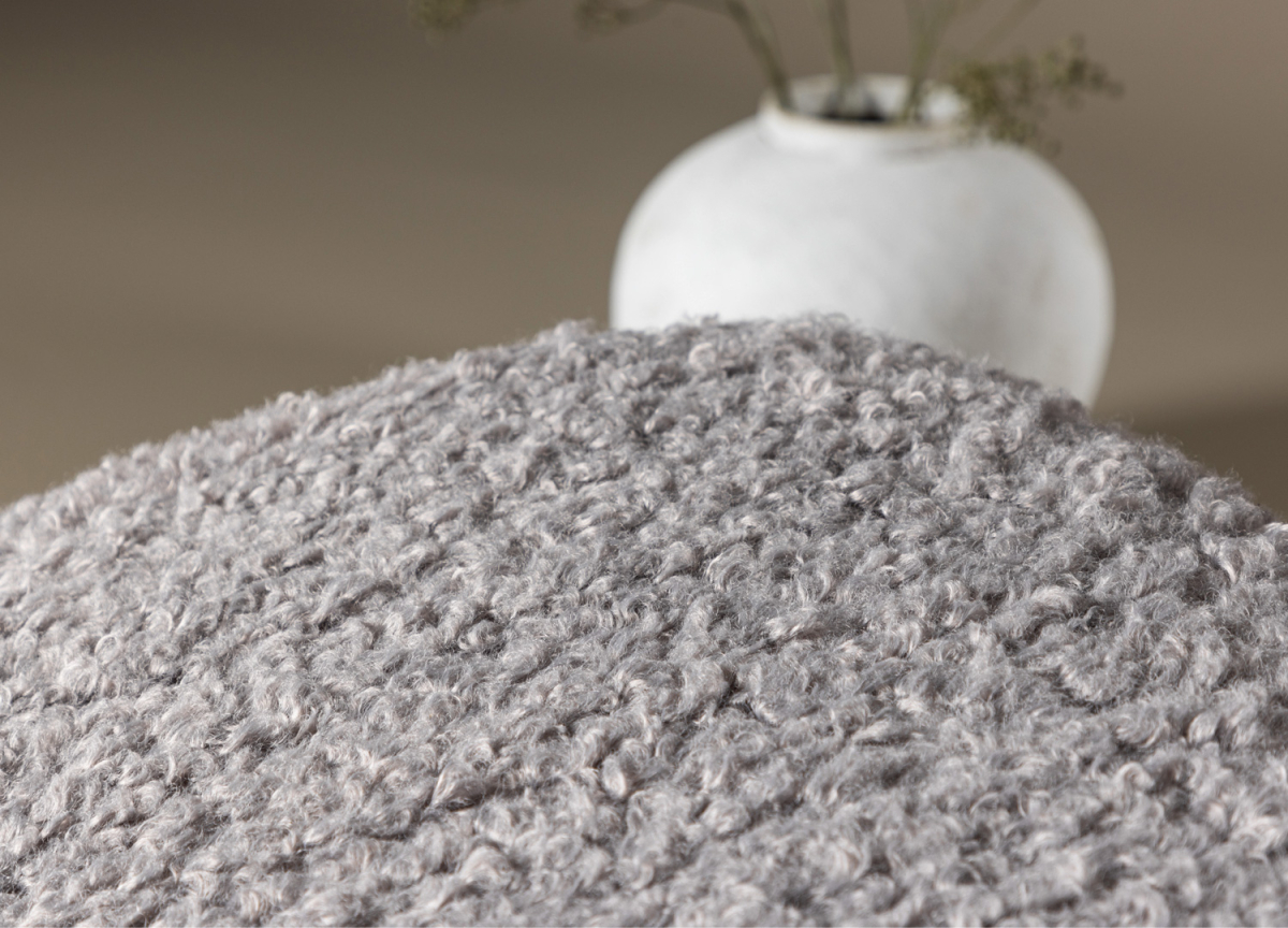 Fauteuil Scandinave Tissu Bouclé Gris