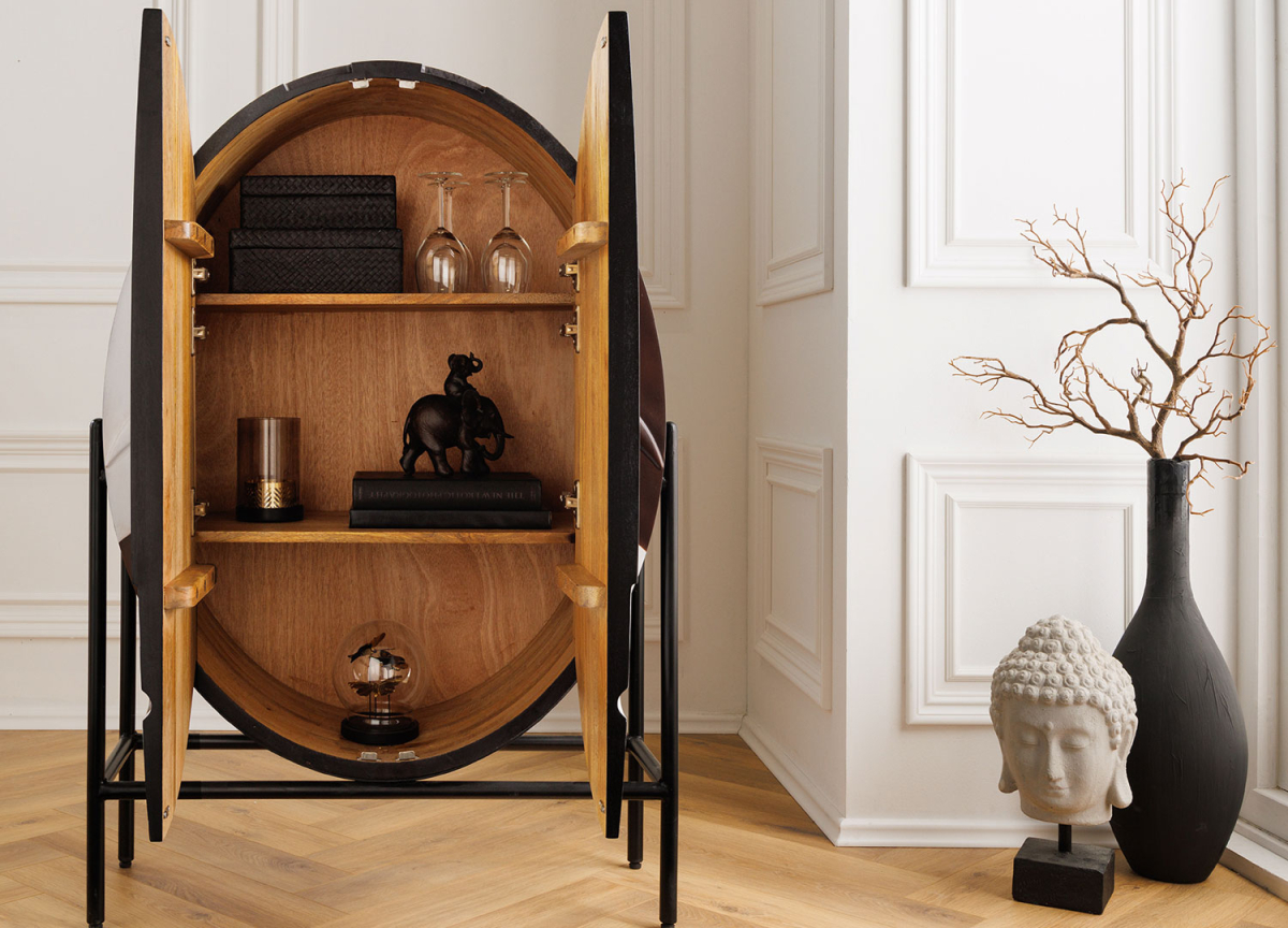 Buffet Ethnique en Bois Multicolore