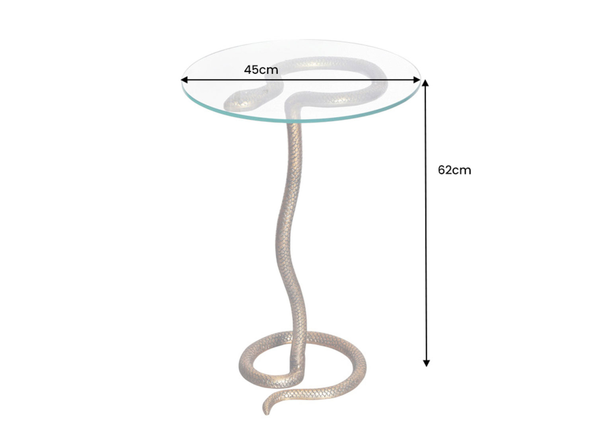 Table d'Appoint avec Pied Serpent Doré