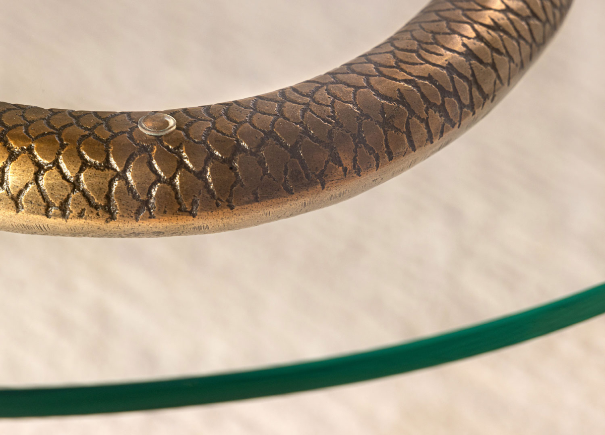 Table d'Appoint avec Pied Serpent Doré