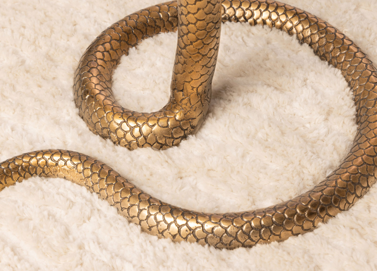 Table d'Appoint avec Pied Serpent Doré