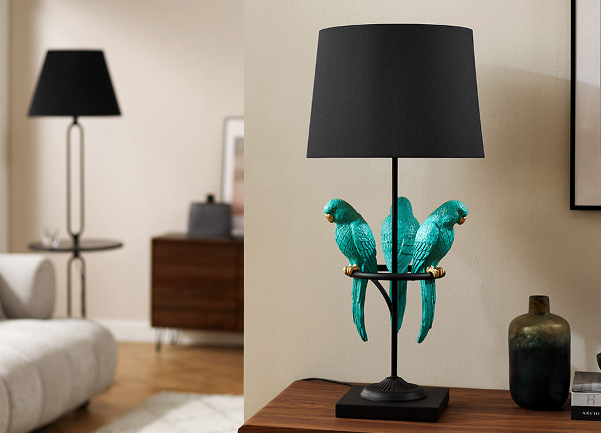 Lampe perroquet décorative couleur turquoise