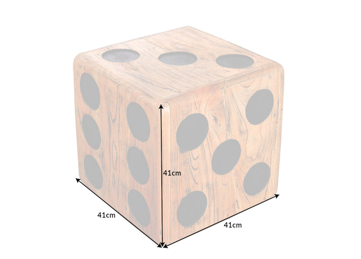 Table d'Appoint en Bois Forme de Dé XXL