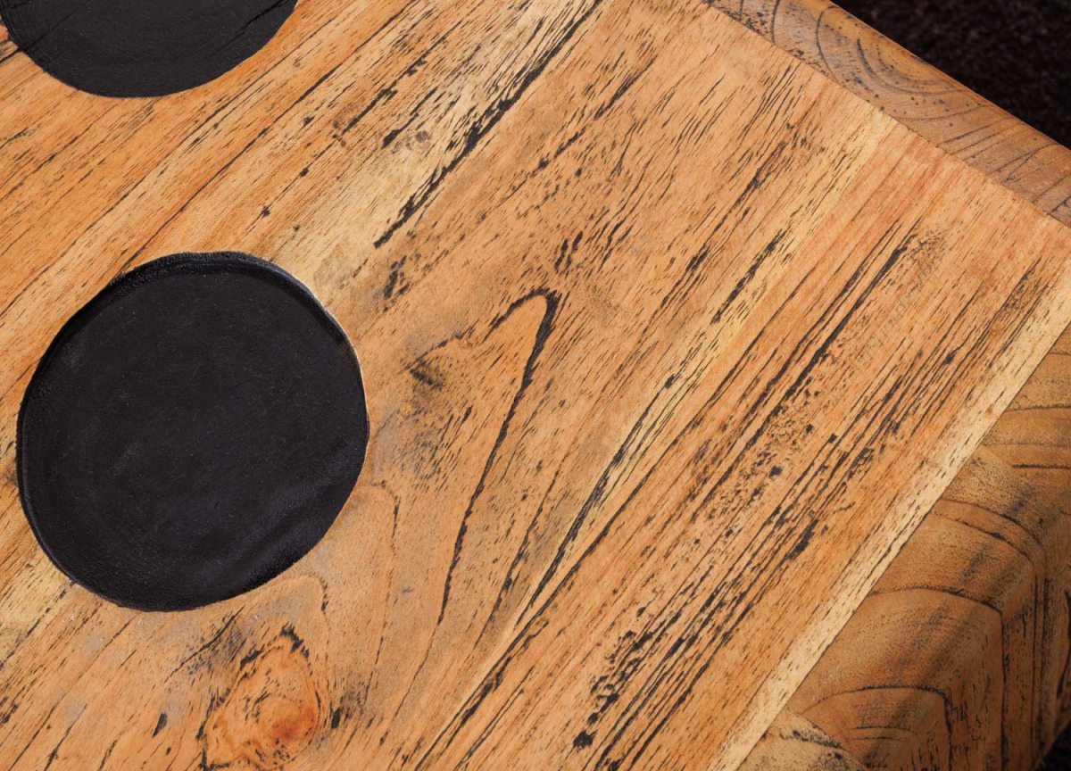 Table d'Appoint en Bois Forme de Dé XXL