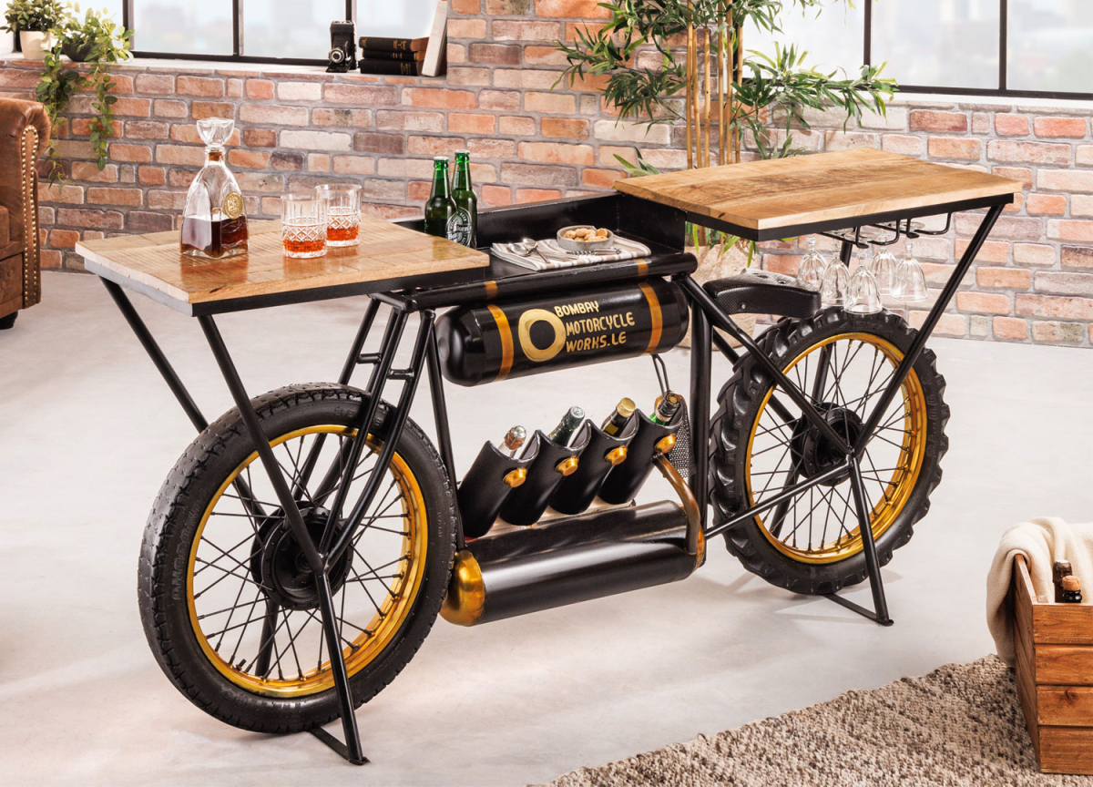 Table de bar originale avec moto upcycler