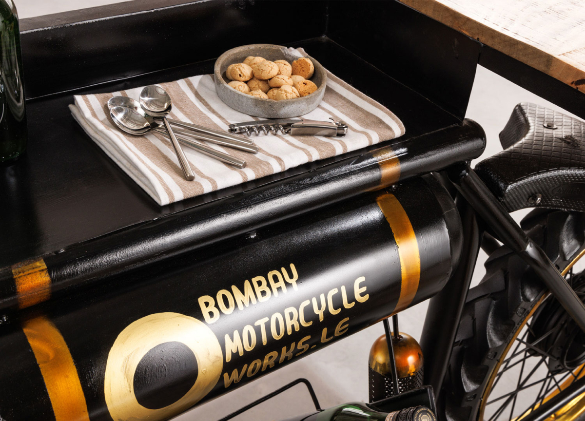 Console Moto Bar en Manguier et Métal