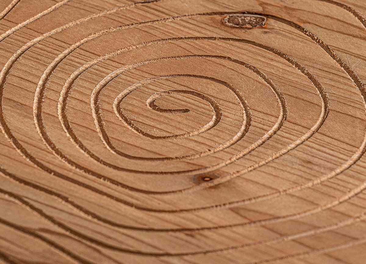 Table Basse Bois Brut et Métal Noir 83x74 cm