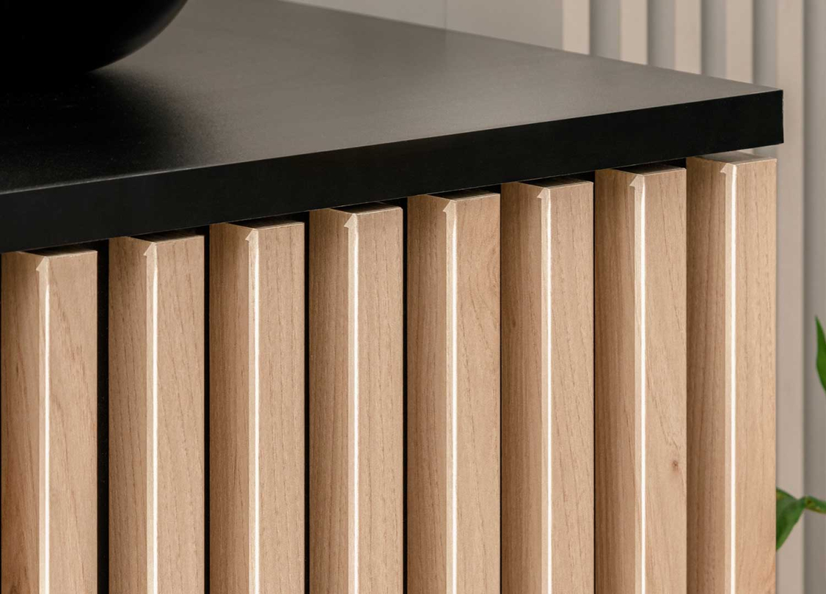 Ensemble Meuble TV , Vitrines avec LED, Noir et Bois