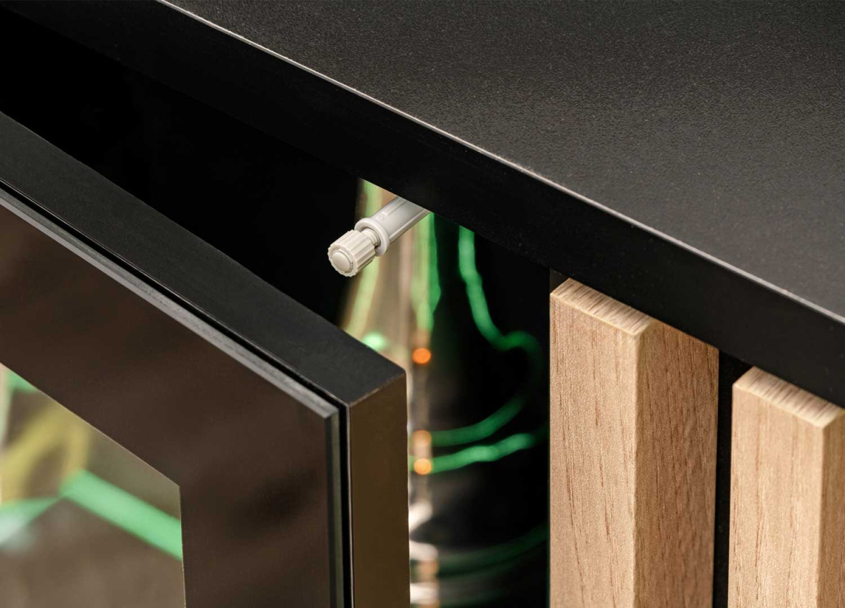 Ensemble Meuble TV , Vitrines avec LED, Noir et Bois