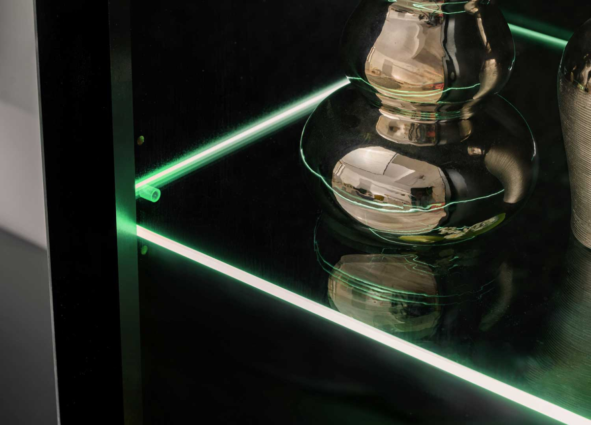 Ensemble Meuble TV , Vitrines avec LED, Noir et Bois