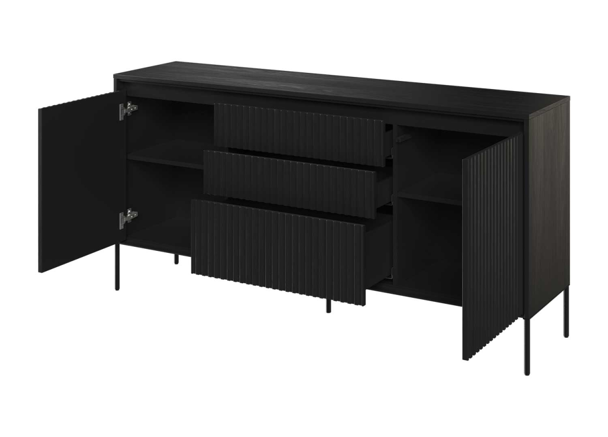 Meuble buffet moderne noir avec bande led