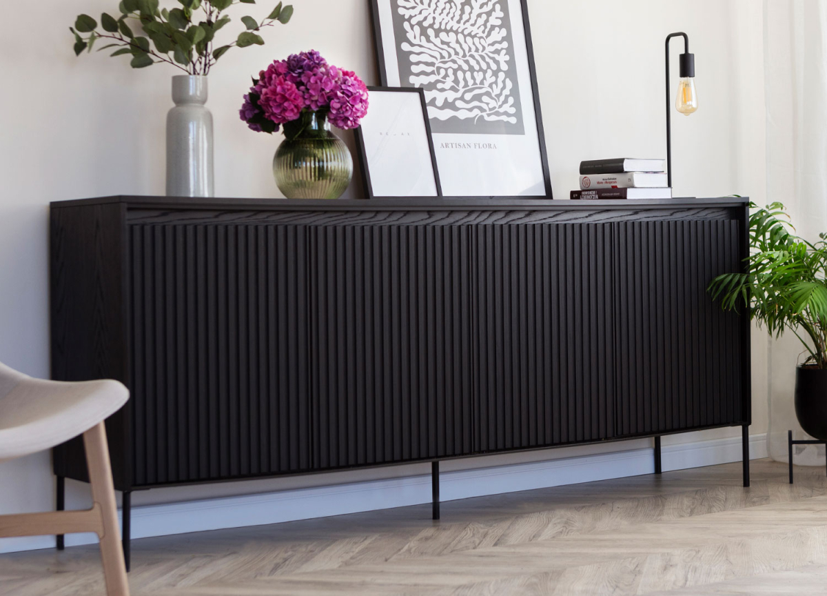 Buffet Moderne Noir avec LED
