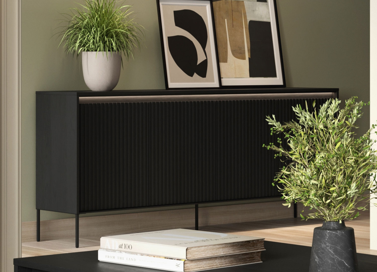 Buffet Moderne Noir avec LED
