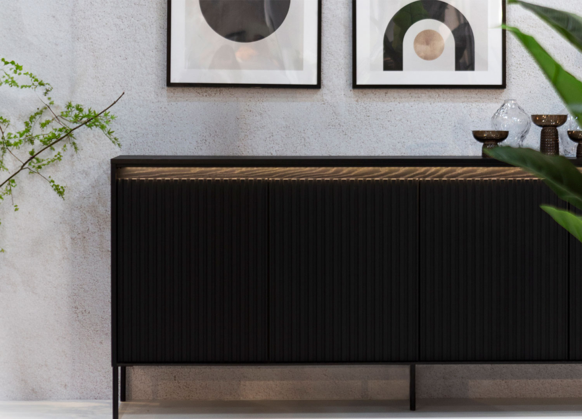 Buffet Moderne Noir avec LED