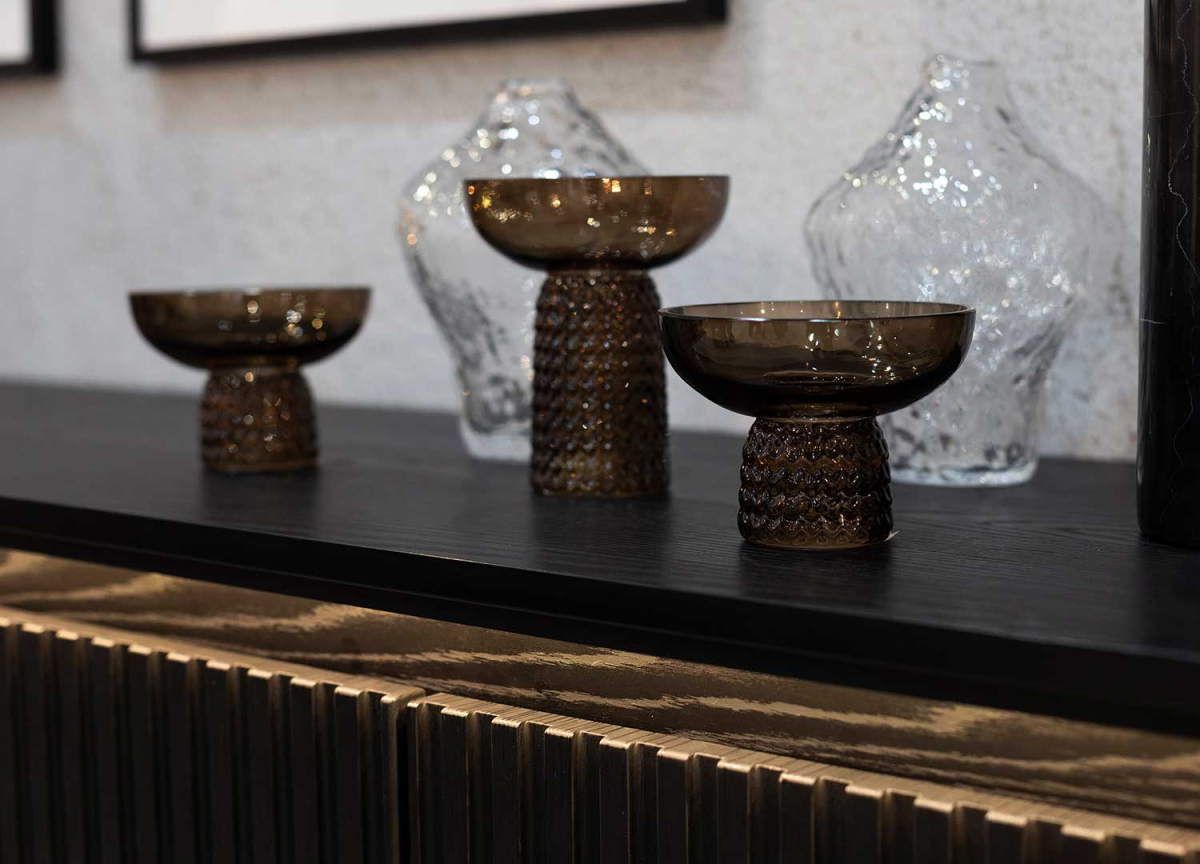 Bahut Moderne Noir avec Bandeau LED
