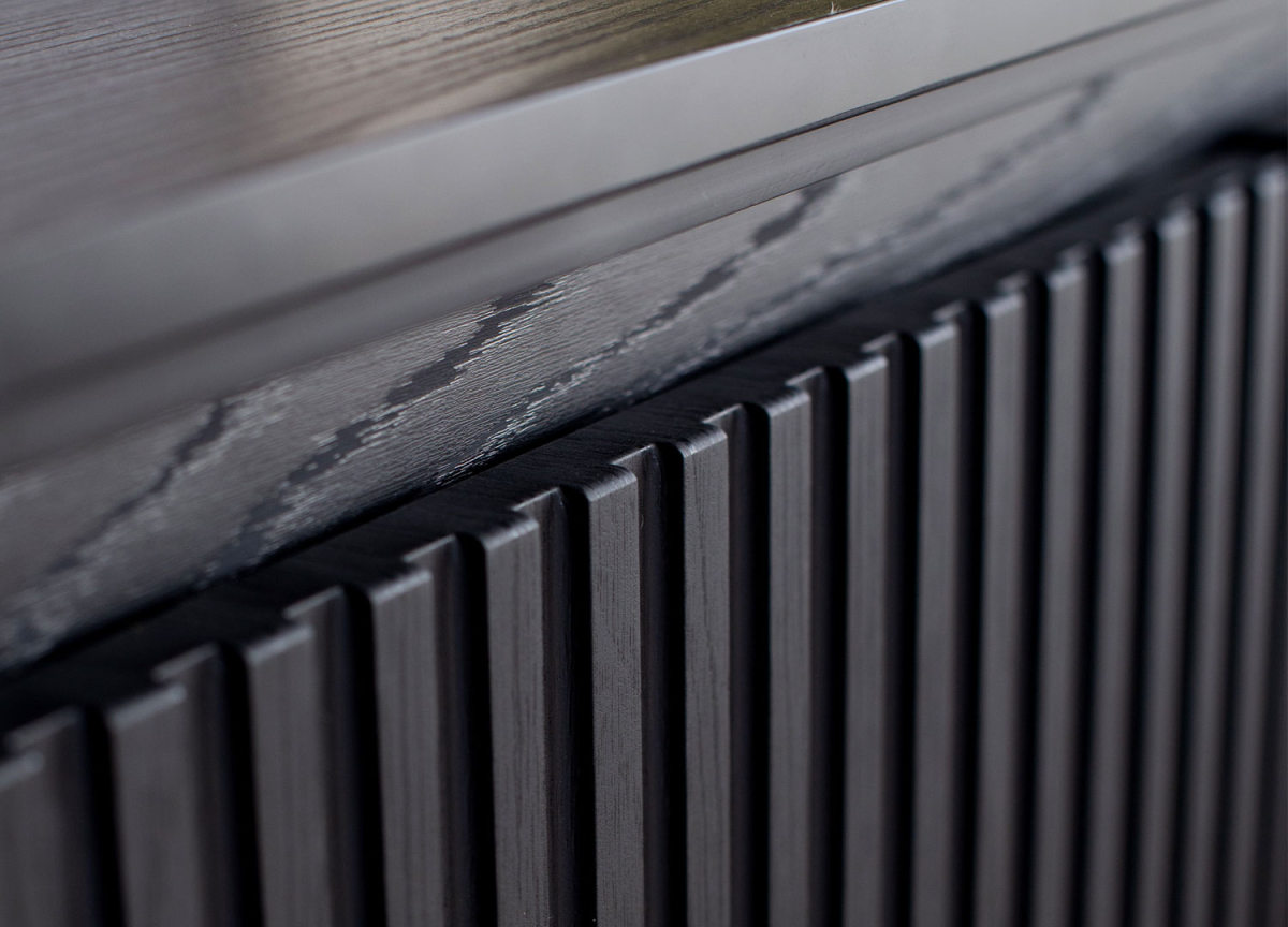 Bahut Moderne Noir avec Bandeau LED