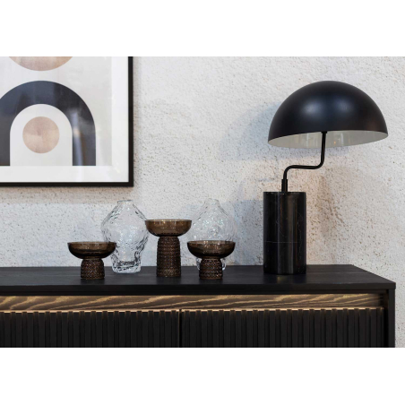 Commode Noir - 2 Portes avec Éclairage LED