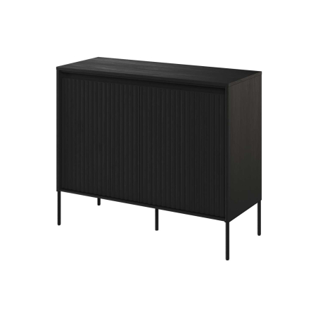 Commode Noir - 2 Portes avec Éclairage LED