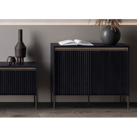 Commode 2 portes noires